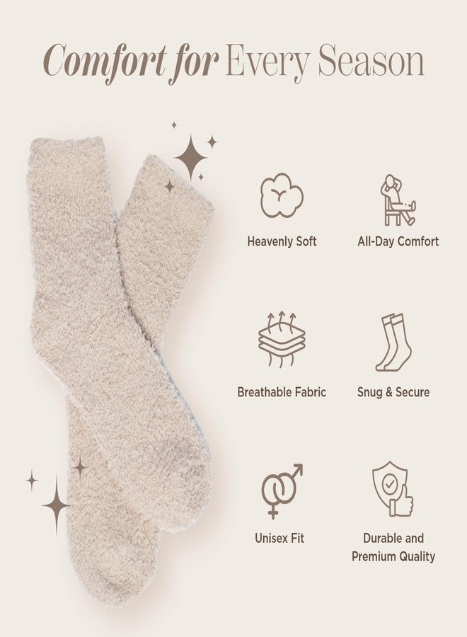 Dear Kitty Fuzzy Socks for Women & Men - Cozy Cloud Socks for Sleeping, Gifts, Spa, Travel, Stress Relief, Postpartum, Lounge Wear - Beige (Pack of 1) - Image 4